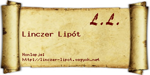 Linczer Lipót névjegykártya